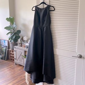 Alfred Sung Black Satin High-Low Dress